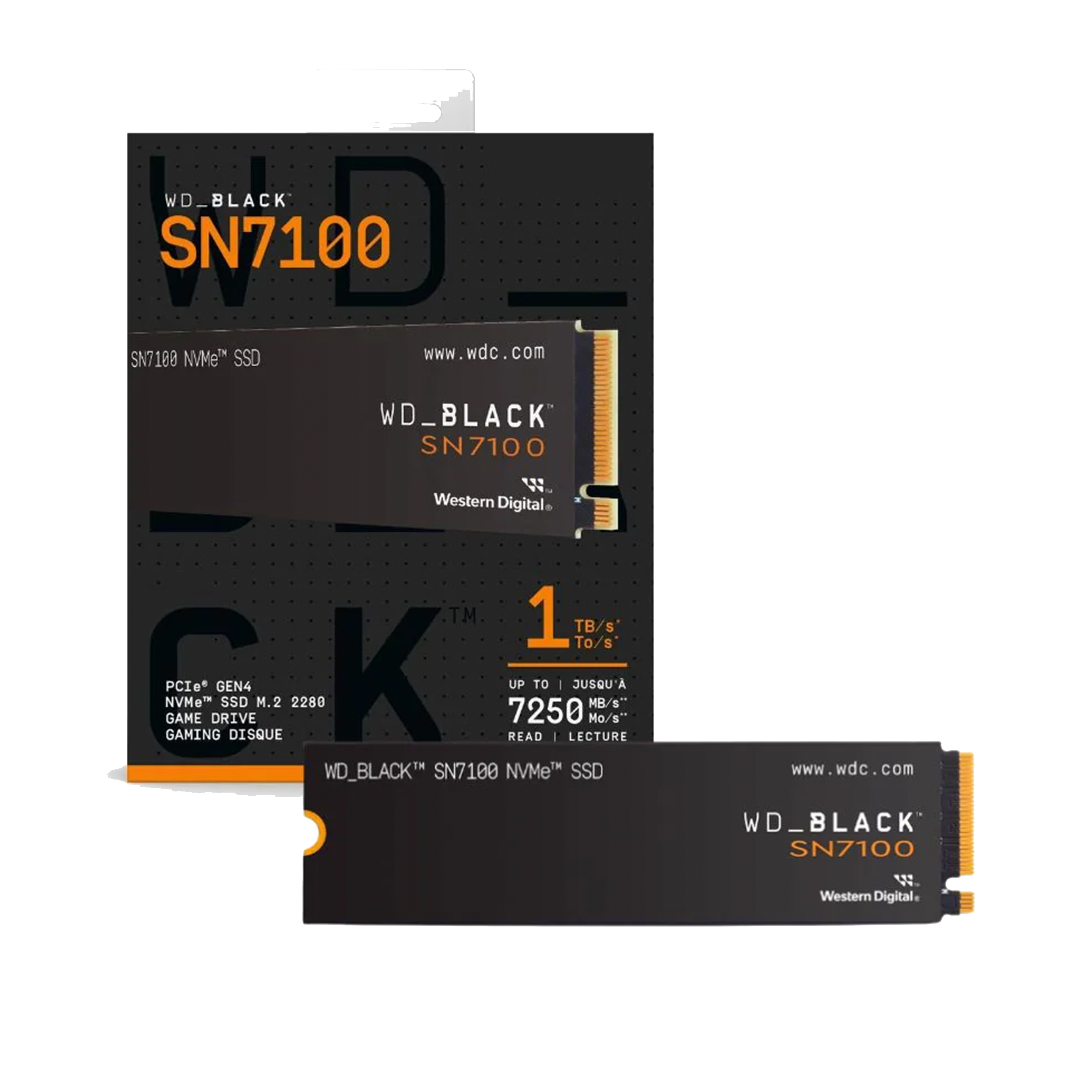 WD BLACK 1TB SN7100 NVMe M.2 Gen4 PCIe Up to 7,250 MB/s SSD