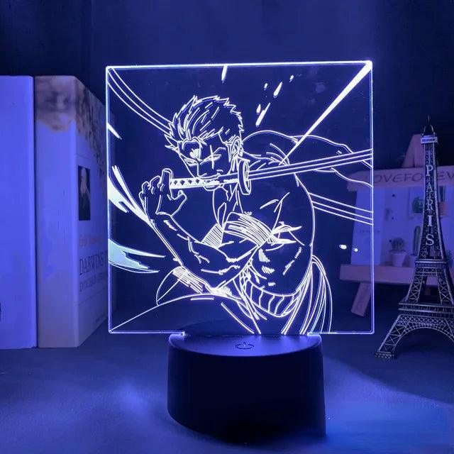 One Piece LED Anime Lamp – 7-Color Nightlight With Luffy, Nami, Sanji, Zoro, Chopper – 3D Effect