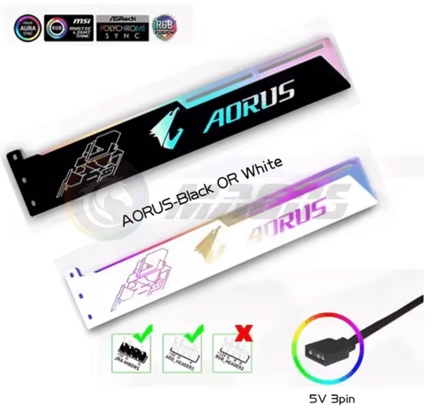 GPU Bracket Holder Graphics Card Support AORUS 5V 3Pin ARGB