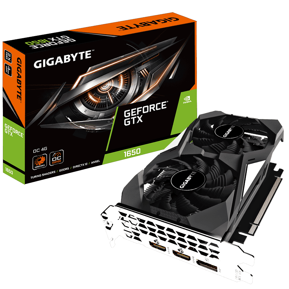 Gigabyte GeForce GTX 1650 D6 WINDFORCE OC 4G كرت شاشة – PC