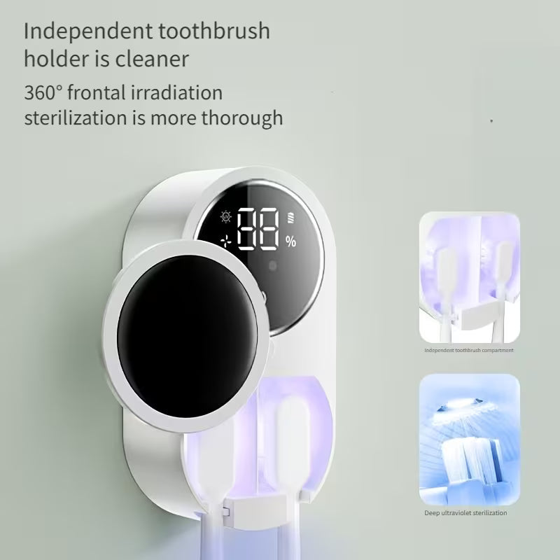 Dual Automatic Toothbrush Sterilizer Rechargeable UVC+UVA ABS Material - منظف فرشات اسنان