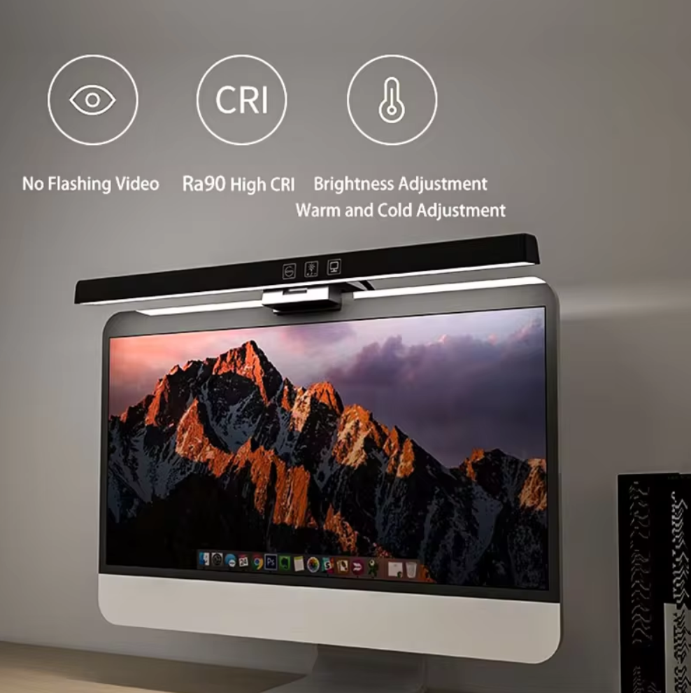 LED Monitor Light Bar BLACK 50cm – Eye-Care Screen Lamp with Stepless Dimming & USB Power - مصباح شاشة