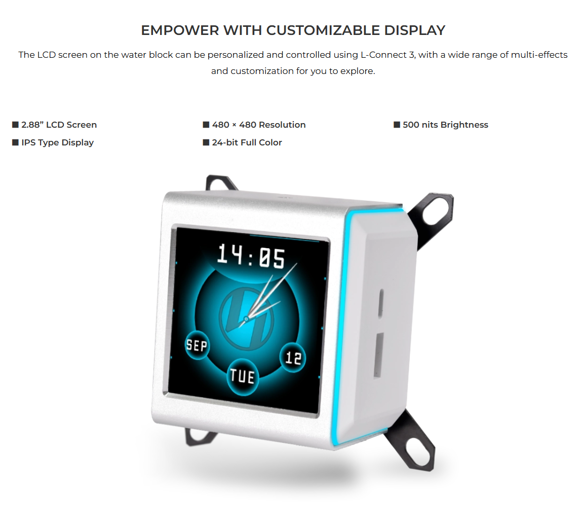 Lian Li GALAHAD II LCD AIO ARGB 280mm – White - مبرد مائي