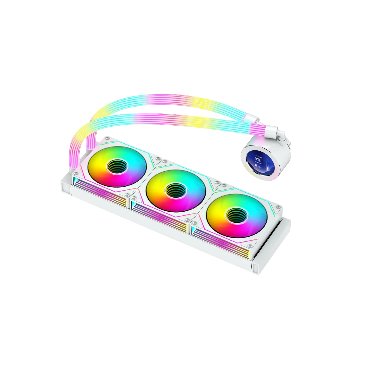 GAMEON KRAKEN N360 LCD Display Liquid CPU Cooler 360mm With ARGB Tube  White - مبرد مائي مع شاشه