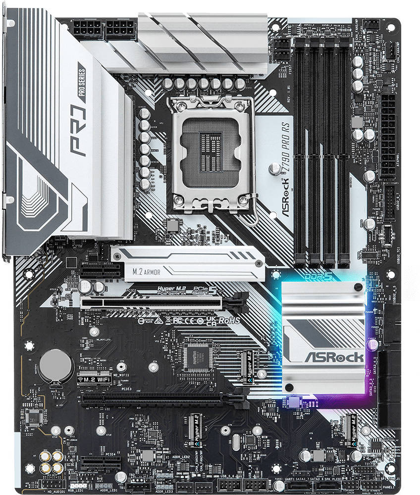 ASRock Z790 Pro RS LGA1700 ATX Motherboard, Intel Z790 Chipset, 4x 2 Channel DDR5 128GB Max - لوحه الام
