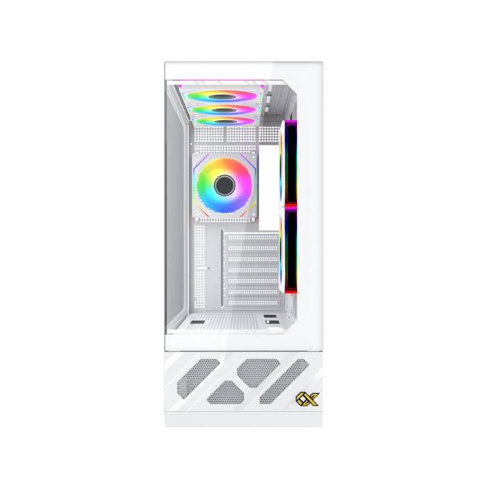 Xigmatek Alphard Pro ARTIC Case , ARGB FANS 6 Inch LCD for Fans Control - White -كيس أبيض مع شاشه