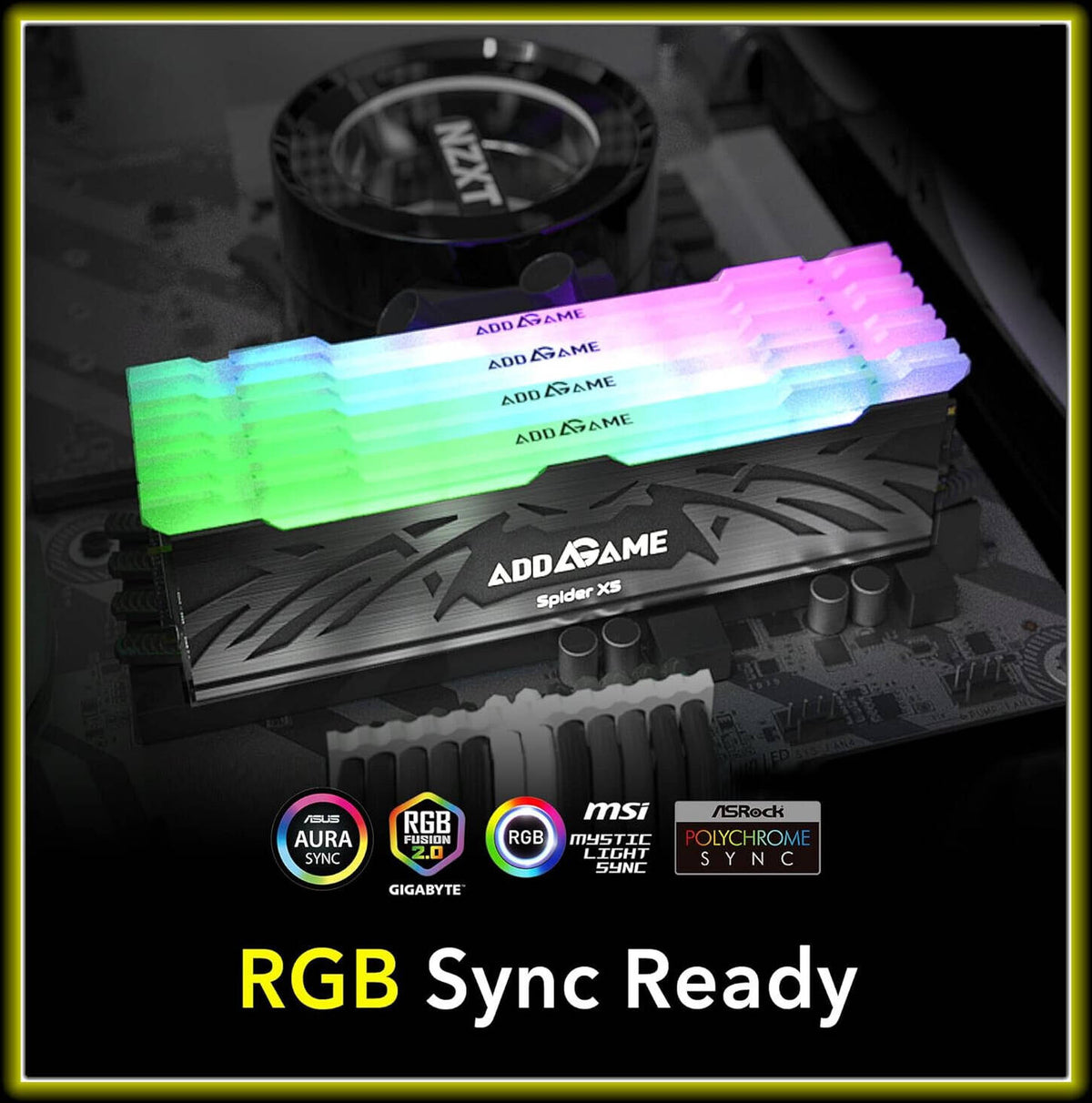 Addlink Spider X5 32GB (2x16GB) DDR5 6000MHz CL38 RGB Gaming RAM – Black Aluminum Heatsink, Intel XMP 3.0 & AMD EXPO Ready - رامات
