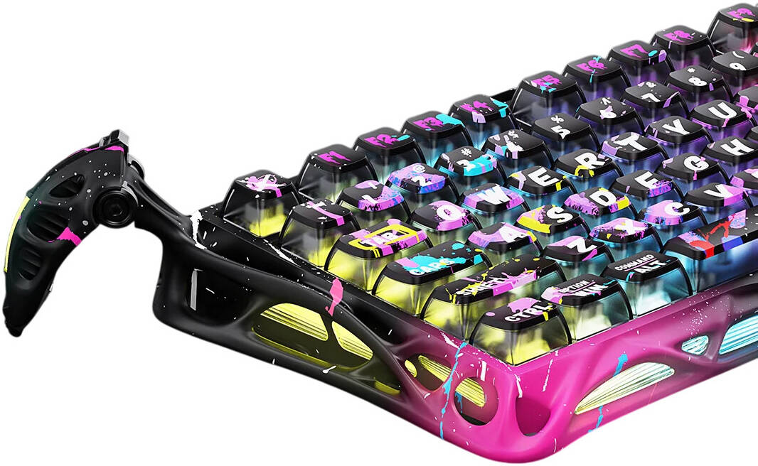 GRAVASTAR MERCURY V75 Pro Special Edition Gaming Keyboard – Neon Graffiti - كيبورد احترافي