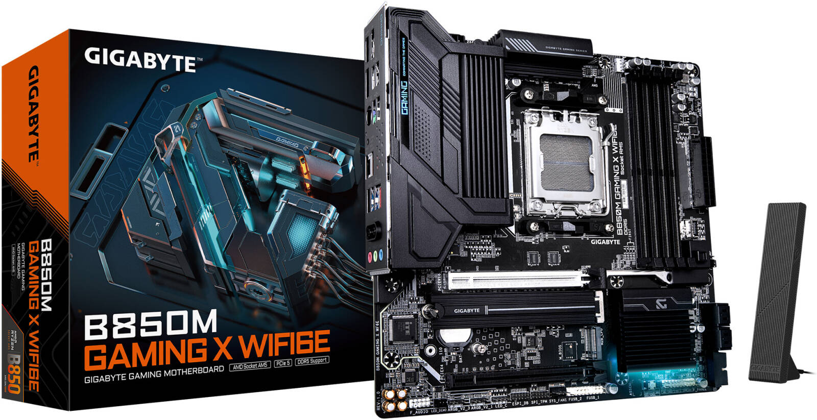 GIGABYTE B850M Gaming X AM5 Micro ATX Motherboard, 4x DDR5 DIMM Slots, Up to 256GB Max Memory, 1x PCIe 5.0 x16, 2x M.2 Slots, WiFi & BT Connectivity