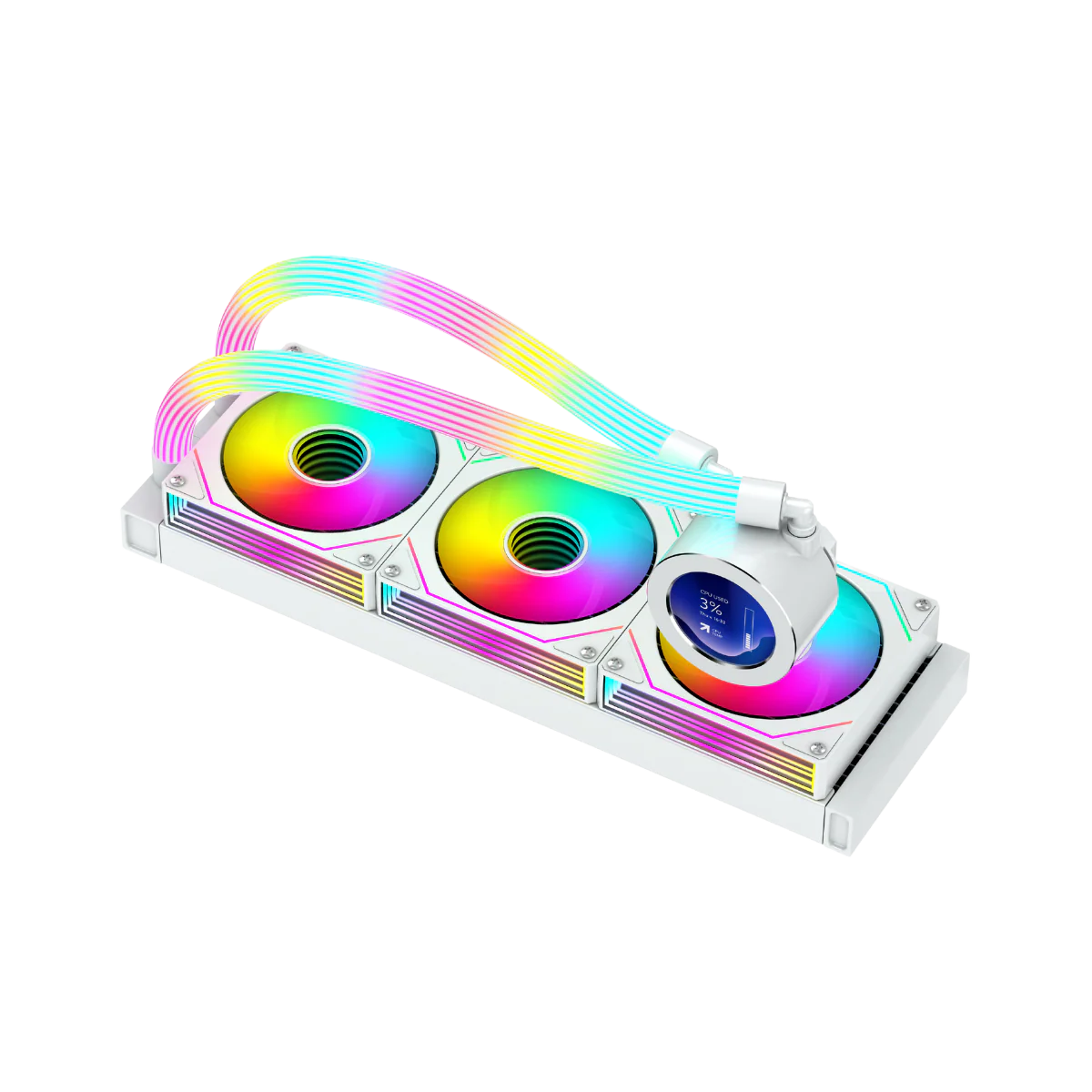 GAMEON KRAKEN N360 LCD Display Liquid CPU Cooler 360mm With ARGB Tube  White - مبرد مائي مع شاشه