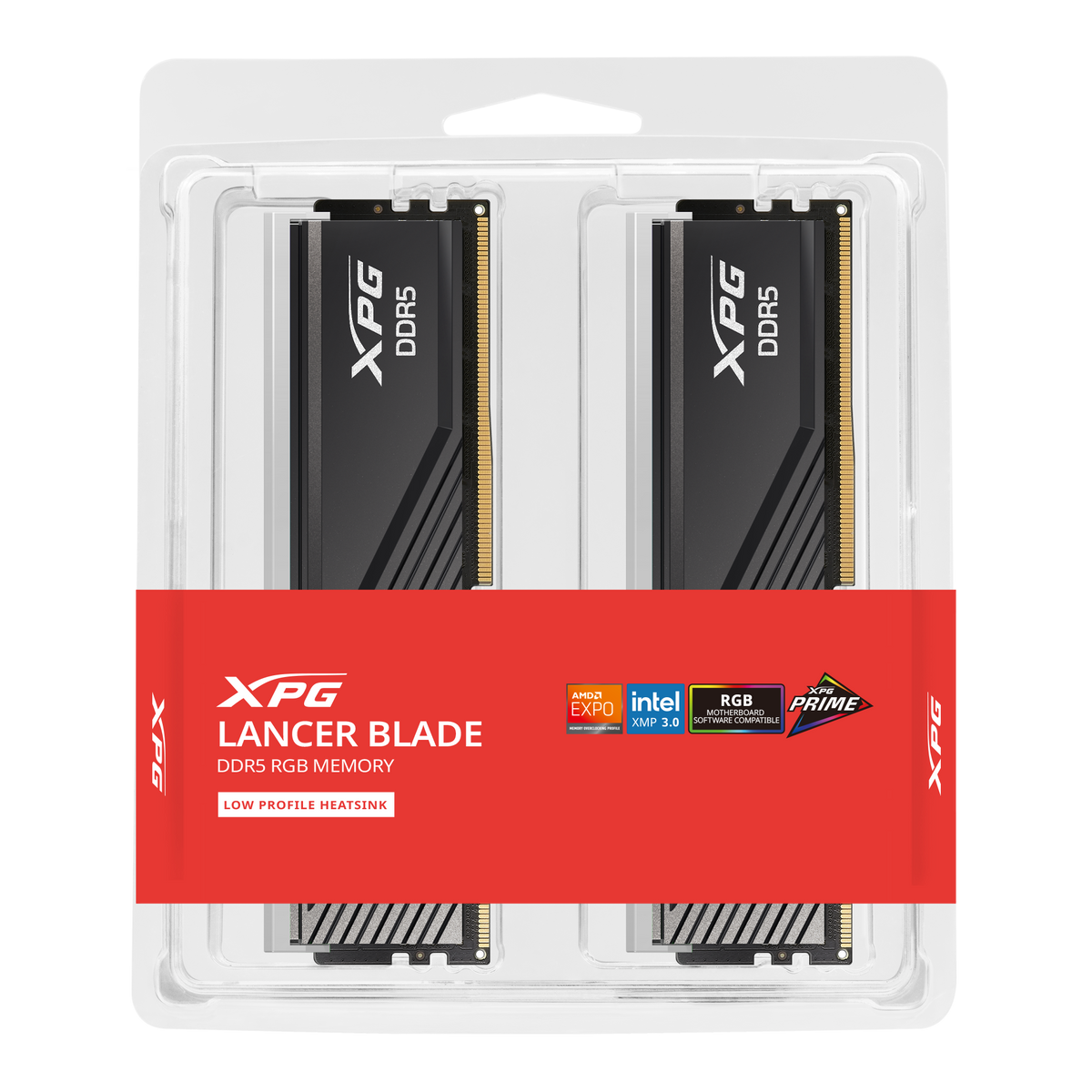 XPG Lancer Blade 32GB (2x16GB) DDR5 6000MHz CL48 Black RGB Memory Kit, Intel XMP 3.0 & AMD EXPO - رامات