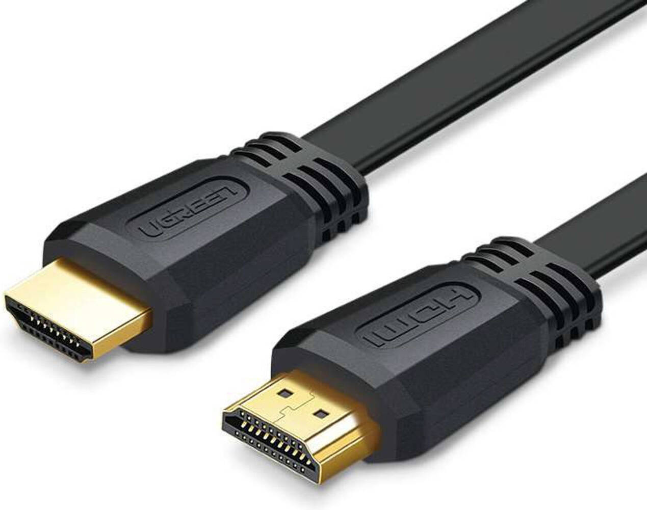 Ugreen Cable HDMI Flat Gold 4K 1.5M Black - كيبل نت Ugreen Cable HDMI Flat Gold 4K 1.5M Black - كيبل نت