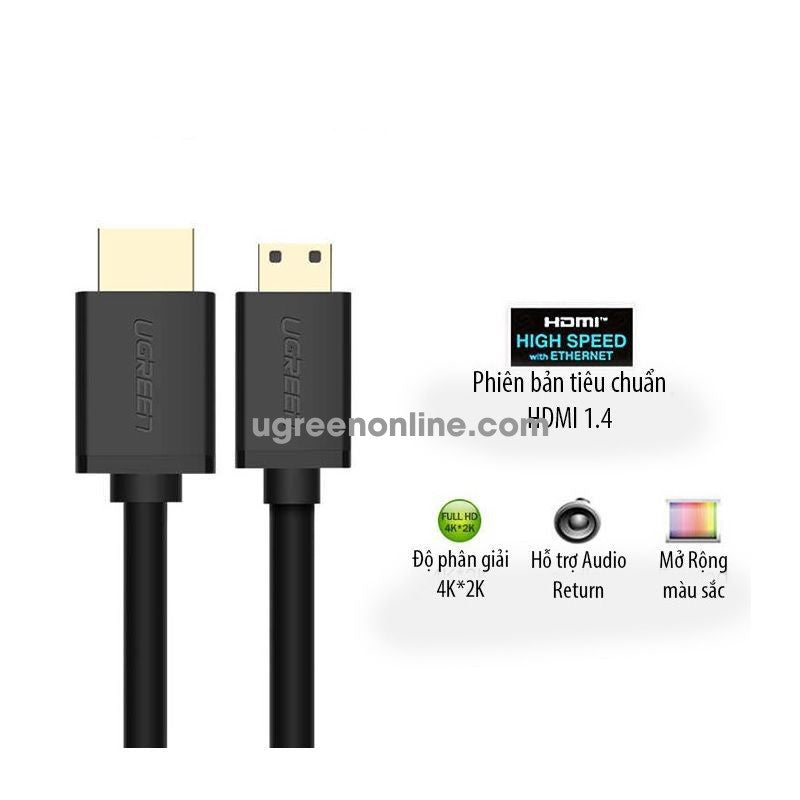 UGREEN Mini HDMI to HDMI Cable 1.5 m (Black)-كيبل أتش دي أم أي