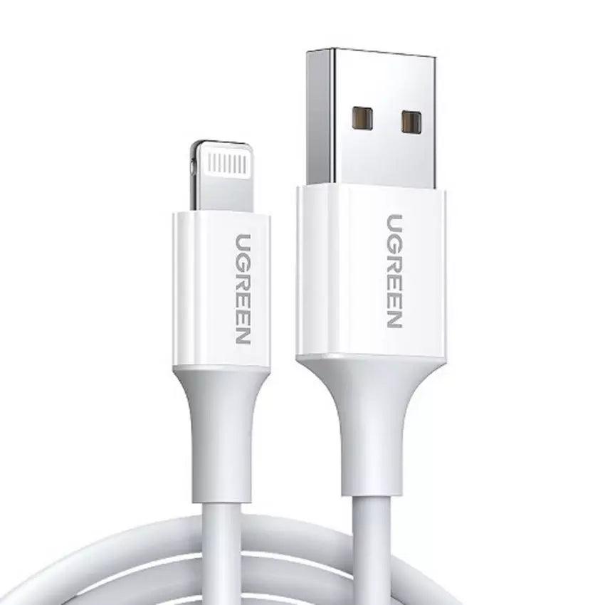 Ugreen cable Lightning TO USB 2m MFI 2.4A white (20730) - كيبل شحن ايفون Ugreen cable Lightning TO USB 2m MFI 2.4A white (20730) - كيبل شحن ايفون