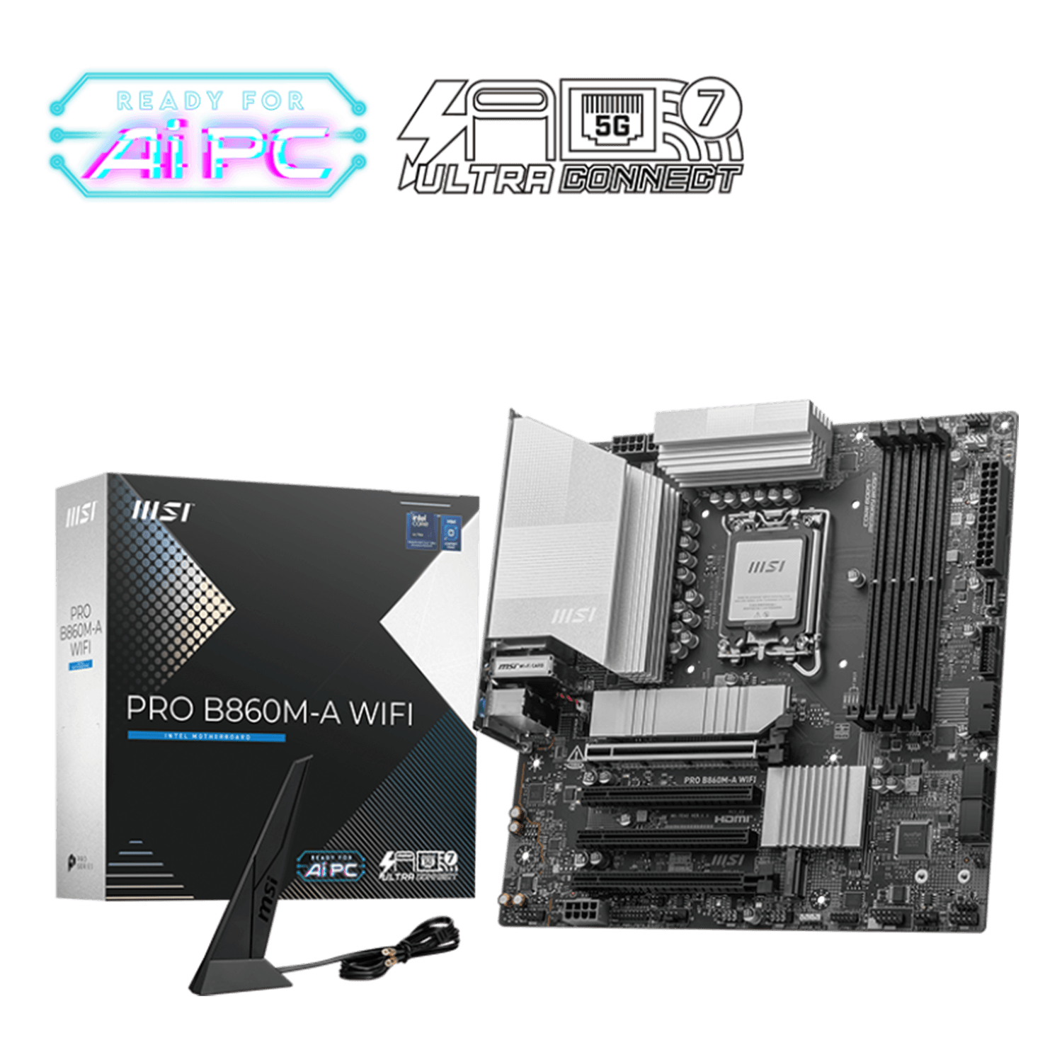 MSI PRO B860M-A WIFI7 DDR5 LGA 1851 socket Motherboard - اللوحة الام MSI PRO B860M-A WIFI7 DDR5 LGA 1851 socket Motherboard - اللوحة الام