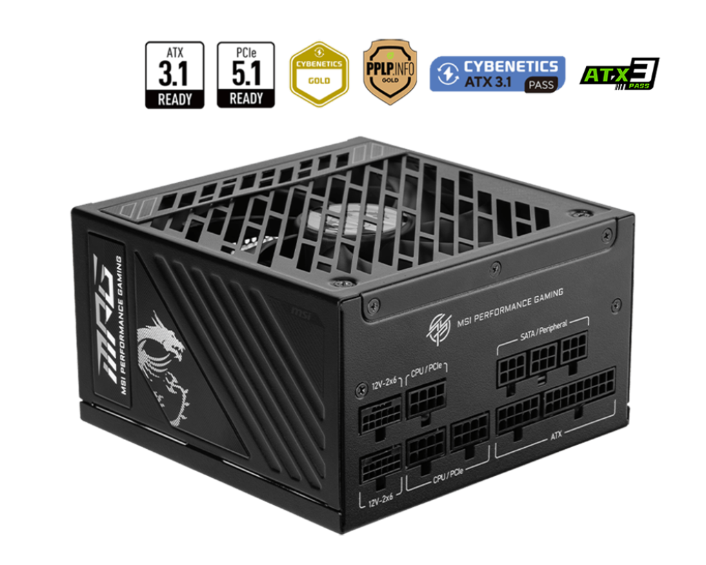MSI MPG A1000GS PCIe5 1000W Gold ATX Fully Modular Power Supply - مزود طاقة MSI MPG A1000GS PCIe5 1000W Gold ATX Fully Modular Power Supply - مزود طاقة