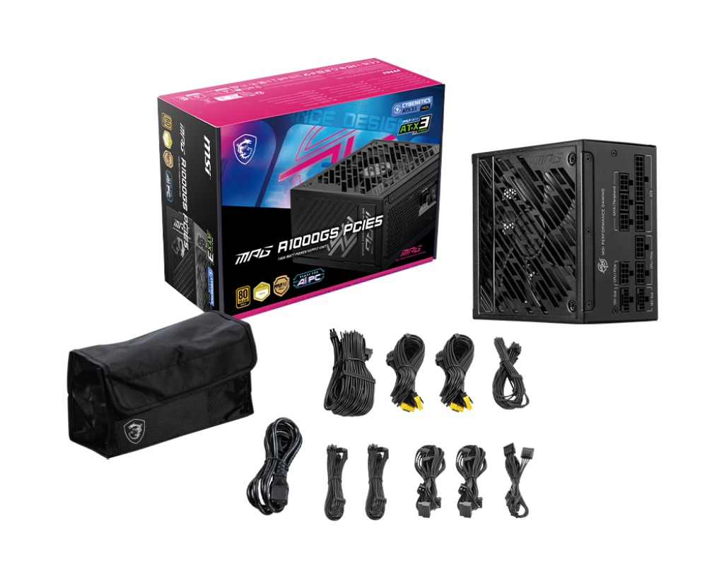 MSI MPG A1000GS PCIe5 1000W Gold ATX Fully Modular Power Supply  - مزود طاقة