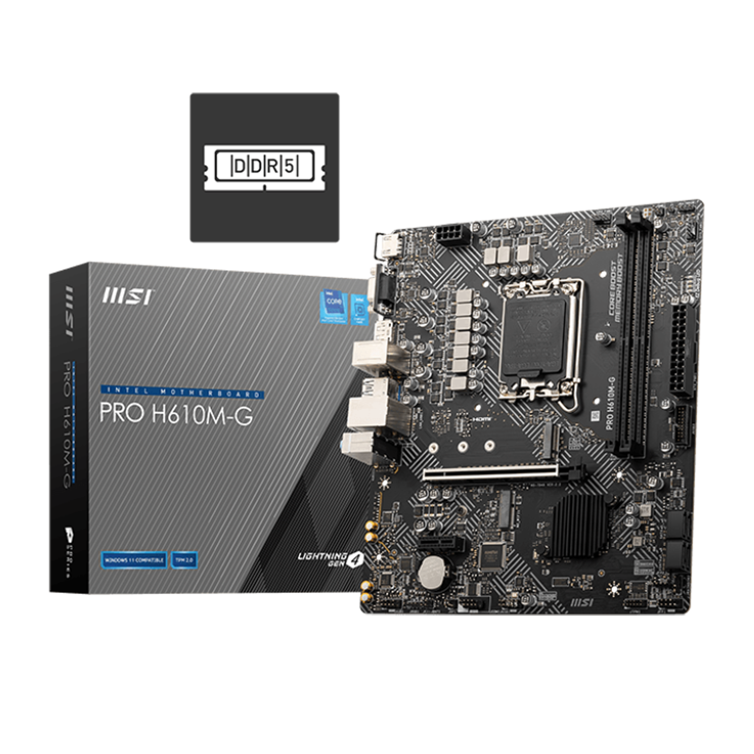 MSI PRO H610M-G DDR5 GAMING MOTHERBOARD - اللوحة الام MSI PRO H610M-G DDR5 GAMING MOTHERBOARD - اللوحة الام