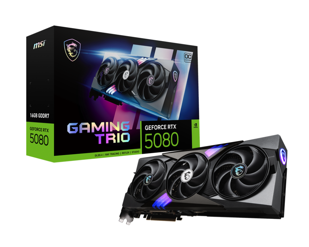 MSI GeForce RTX™ 5080 16GB GAMING TRIO OC Extreme Performance -  كارت الشاشة قوي