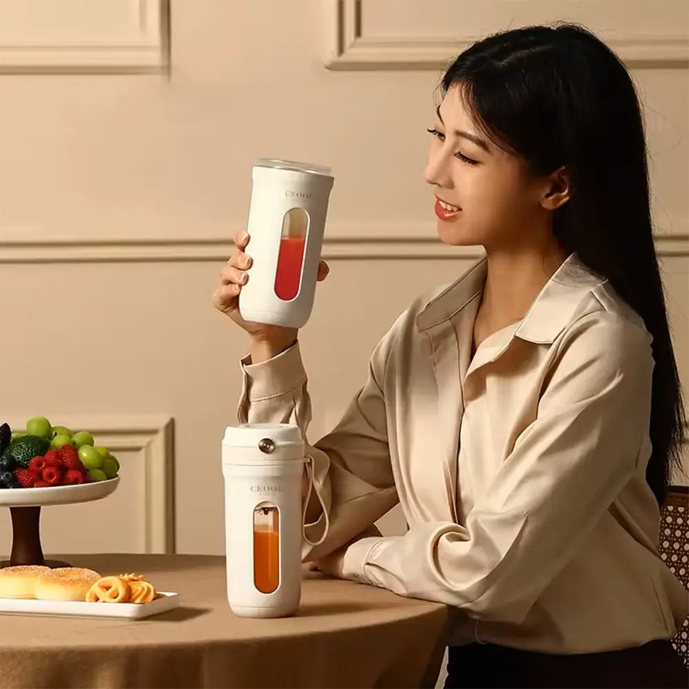 CEOOL Portable Juicer 10-Blade Portable Electric Blender, 350ML USB Rechargeable Smoothie Maker, Juicer, and Fruit Mixer - خلاط فواكه محمول