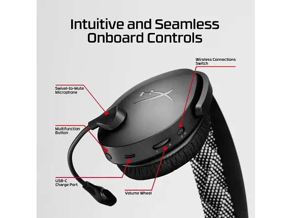 HyperX Cloud Jet Wireless Gaming Headset (Dual Wireless 2.4GHz + Bluetooth 5.3, 40mm Drivers, Up to 25 Hours Battery, PC/PS5/Mobile)  - Blue- سماعة قيمنق وايرليس