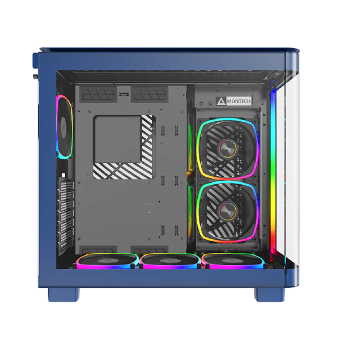 Montech KING 95 PRO Computer 6x Pre-Installed Fans, Up to 360mm Radiator Support  Blue Case -  كيس ازرق