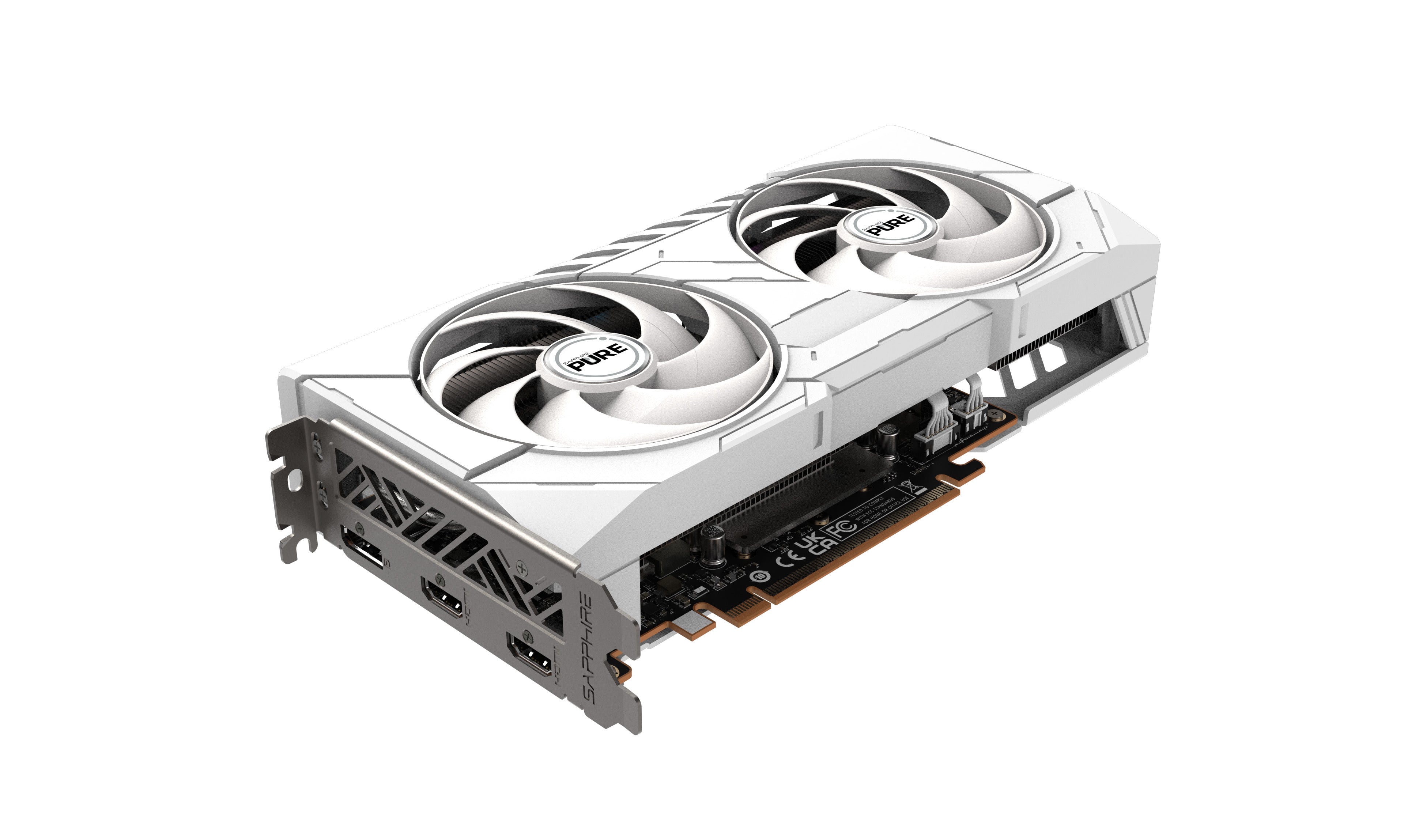 SAPPHIRE PURE AMD RADEON RX 9060 XT GAMING OC 16GB DUAL HDMI / DP - WHITE  - كرت شاشه أبيض