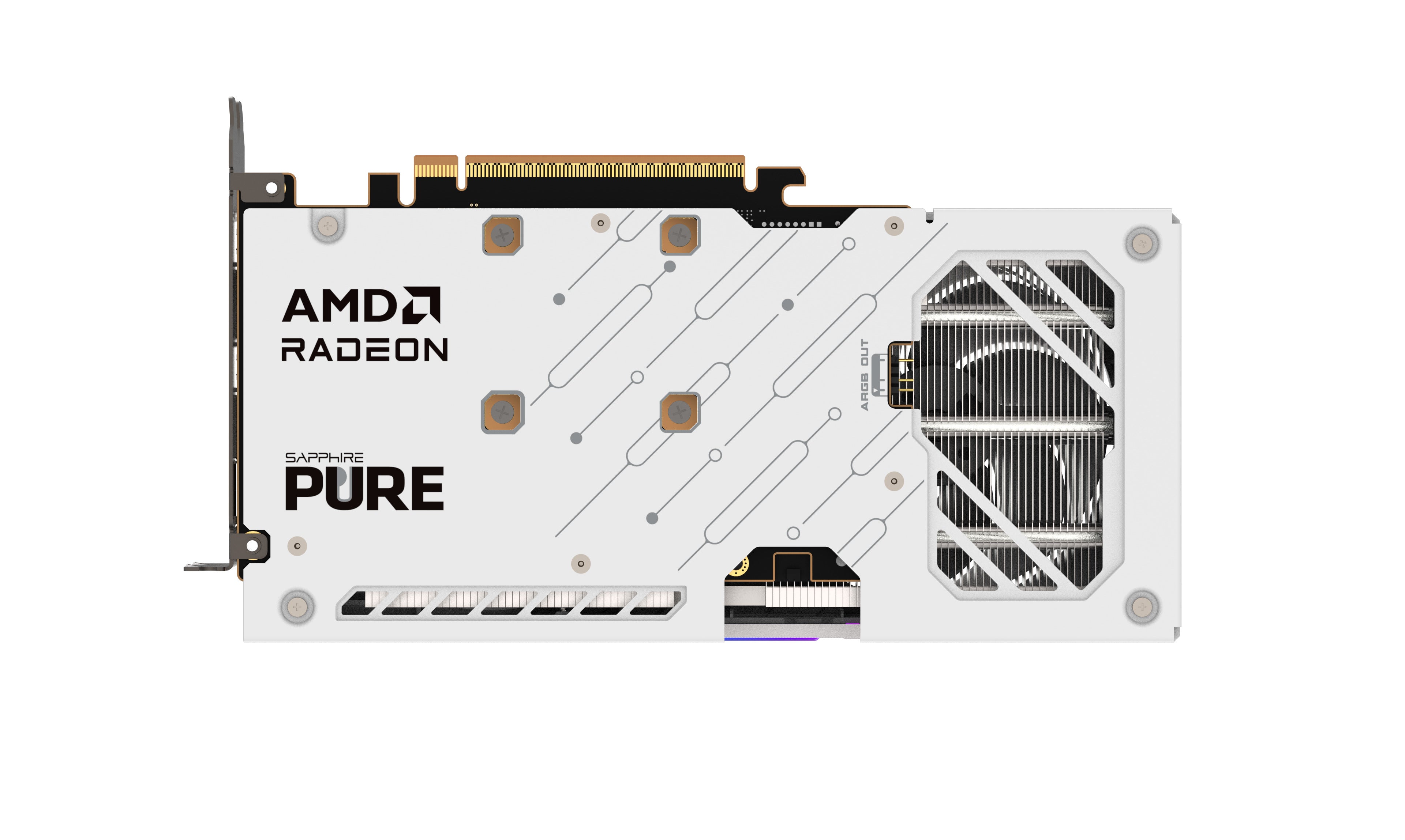 SAPPHIRE PURE AMD RADEON RX 9060 XT GAMING OC 16GB DUAL HDMI / DP - WHITE  - كرت شاشه أبيض