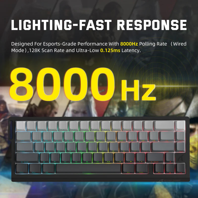 ATTACK SHARK X68PRO HE Wireless Keyboard Magnetic Switch, Moonlit Night -  كيبورد احترافي وايرليس