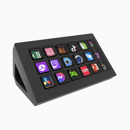 لوحة مفاتيح StreamDeck Mini Visual مع زر LCD و15 مفتاحًا للتحكم في إنشاء المحتوى المباشر وزر مخصص لنظام التشغيل Windows (أسود) 