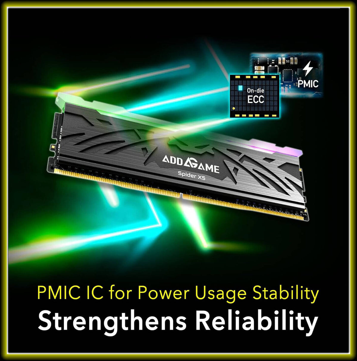 Addlink Spider X5 32GB (2x16GB) DDR5 6000MHz CL38 RGB Gaming RAM – Black Aluminum Heatsink, Intel XMP 3.0 & AMD EXPO Ready - رامات