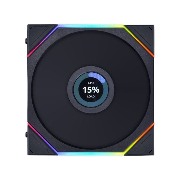Lian Li UNI FAN TL-LCD Wireless Reverse 120mm – Black (3 Pack) - مراوح عكسية سوداء