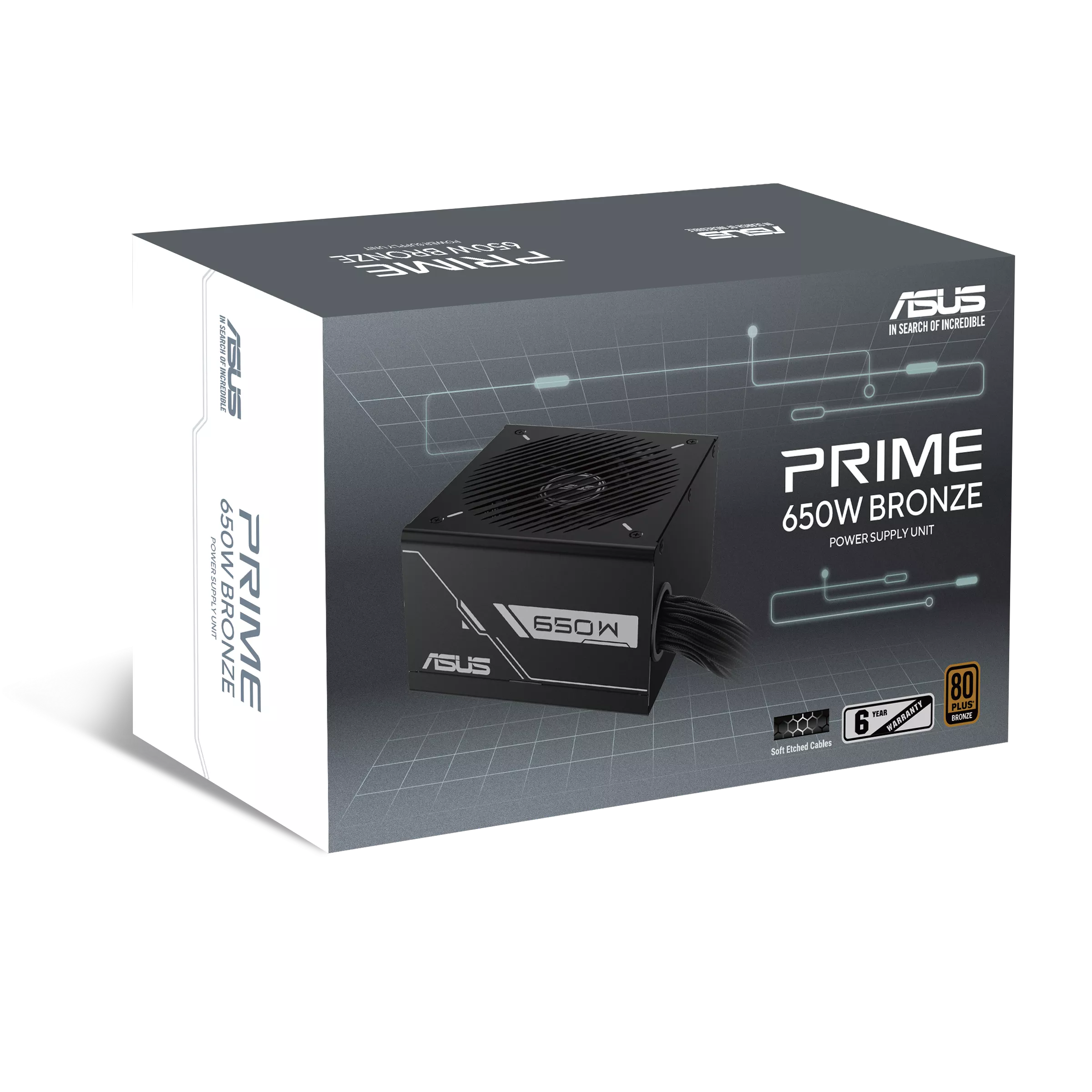ASUS Prime 650W BLACK Bronze,80 Plus Bronze Certification, ATX12V, Dual ball fan bearings - مزود الطاقة