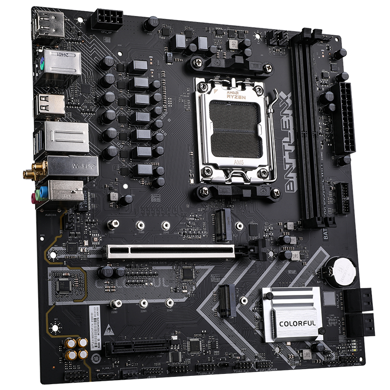 COLORFUL BATTLE-AX B650M-T WIFI V14 Micro-ATX Motherboard – AMD Ryzen AM5 Series Ready, DDR5 Dual-Channel, Wi-Fi 6, 2.5Gb Ethernet, PCIe 4.0 - ماذربورد