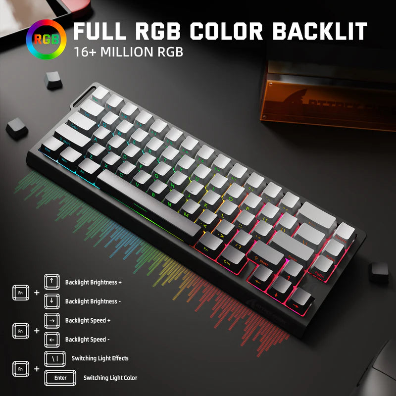 ATTACK SHARK X68PRO HE Wireless Keyboard Magnetic Switch, Moonlit Night -  كيبورد احترافي وايرليس