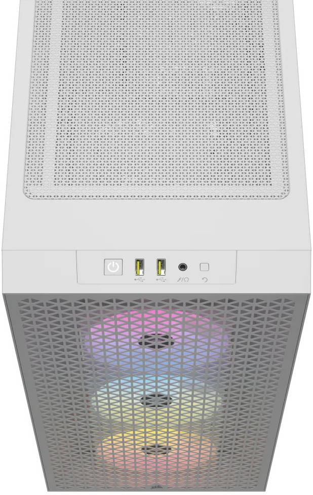 Corsair 3000D RGB AIRFLOW Tempered Glass Gaming Case (3x AR120 Fans Included) White - كيس أبيض