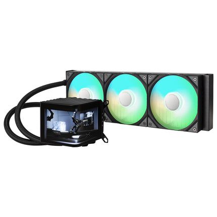 TryX Panorama ARGB 360mm AIO Liquid Cooler With AMOLED 2K Curve Screen - Black-  مبرد مع شاشه أسود