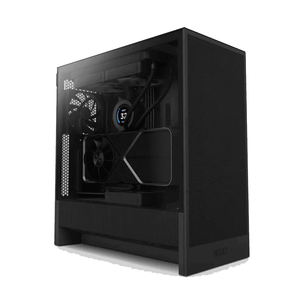 NZXT H5 Flow 2024 Edition all Black Mid Tower Gam - كيس أسود NZXT H5 Flow 2024 Edition all Black Mid Tower Gam - كيس أسود