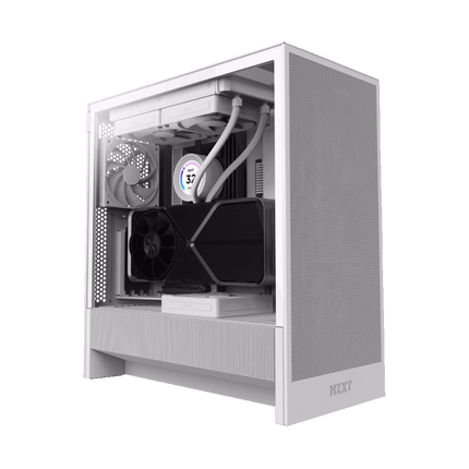 NZXT H5 Flow 2024 Edition all White Mid Tower Gam - كيس أبيض 