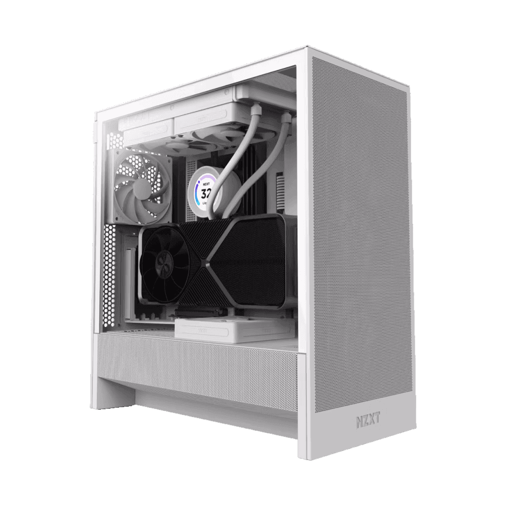NZXT H5 Flow 2024 Edition all White Mid Tower Gam - كيس أبيض NZXT H5 Flow 2024 Edition all White Mid Tower Gam - كيس أبيض