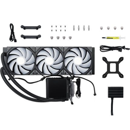 TryX Panorama ARGB 360mm AIO Liquid Cooler With AMOLED 2K Curve Screen - Black-  مبرد مع شاشه أسود