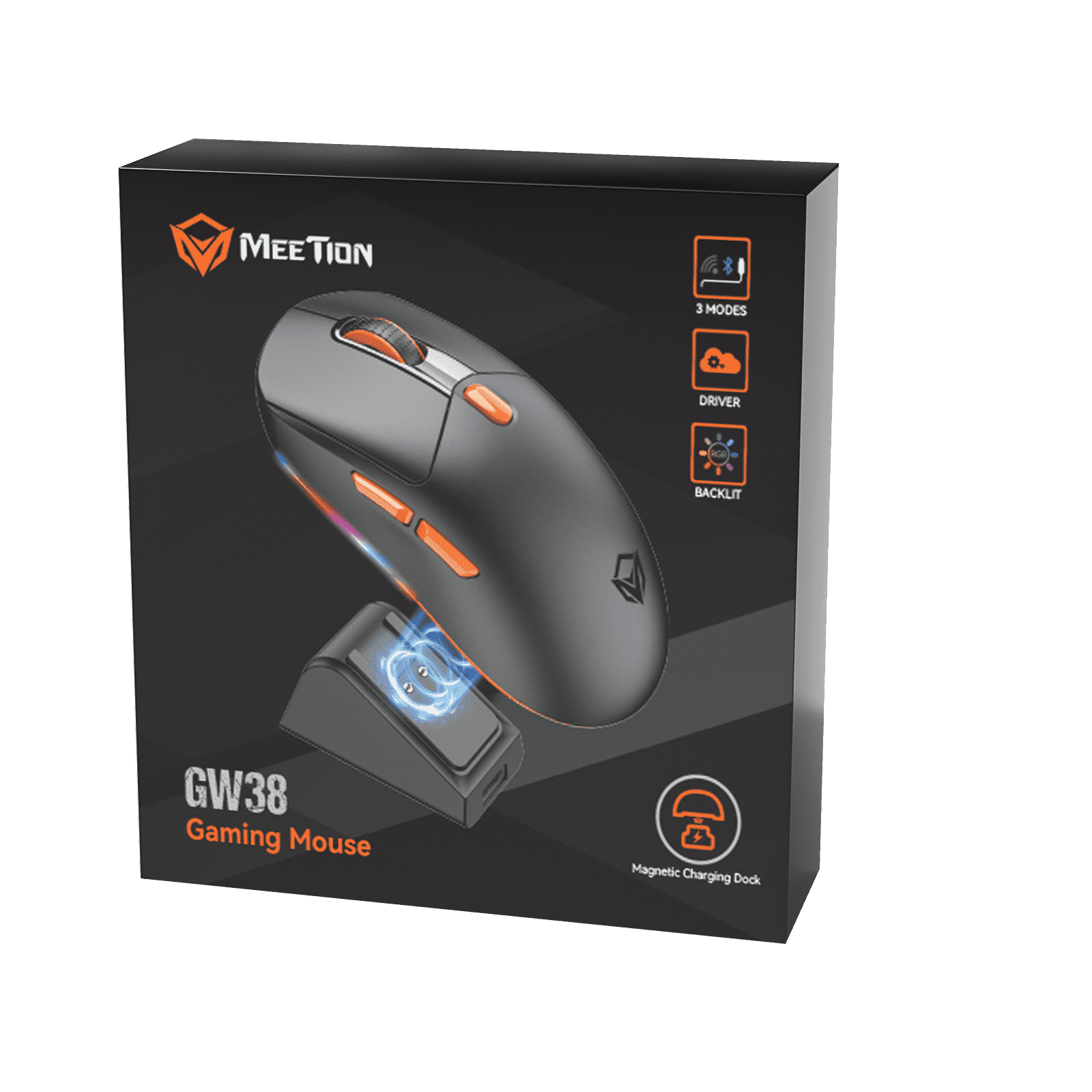 Meetion GW38 Gaming Mouse Wireless with Magnetic Charging Dock - ماوس لا سلكي