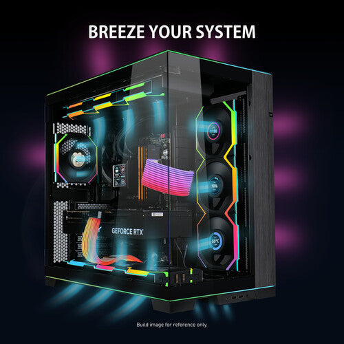 Lian Li Uni Fan SL120 LCD REVERSE BLADE  Triple Fan Kit - Black - مراوح تبريد مع شاشه