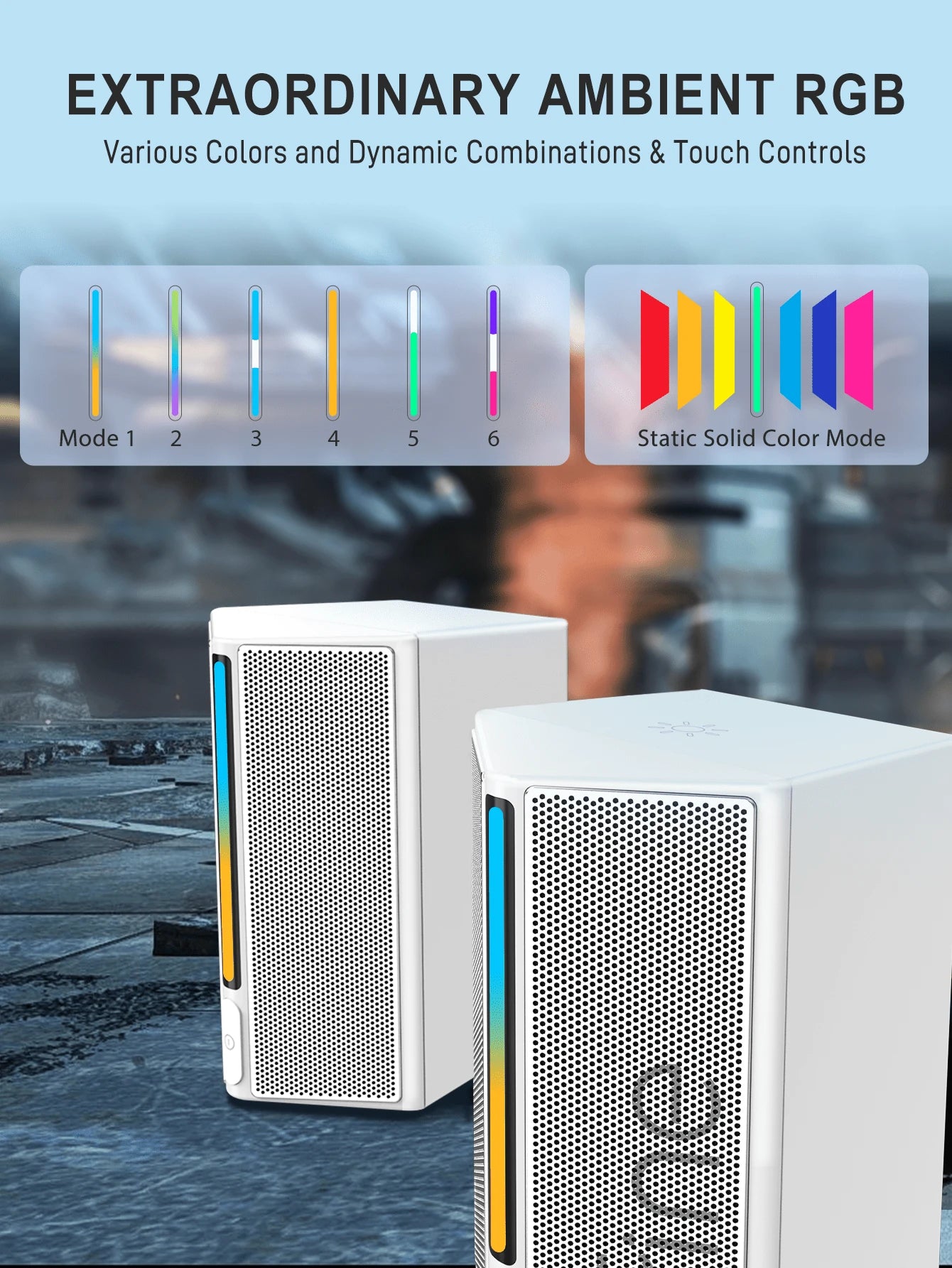 FIFINE Computer Speakers, Desktop PC Speakers with Volume Control, RGB Gaming Loudspeakers Wired with 3.5mm Aux Audio Cable for Laptop Monitor Phone Tablet-AmpliGame A20  مكبر صوت