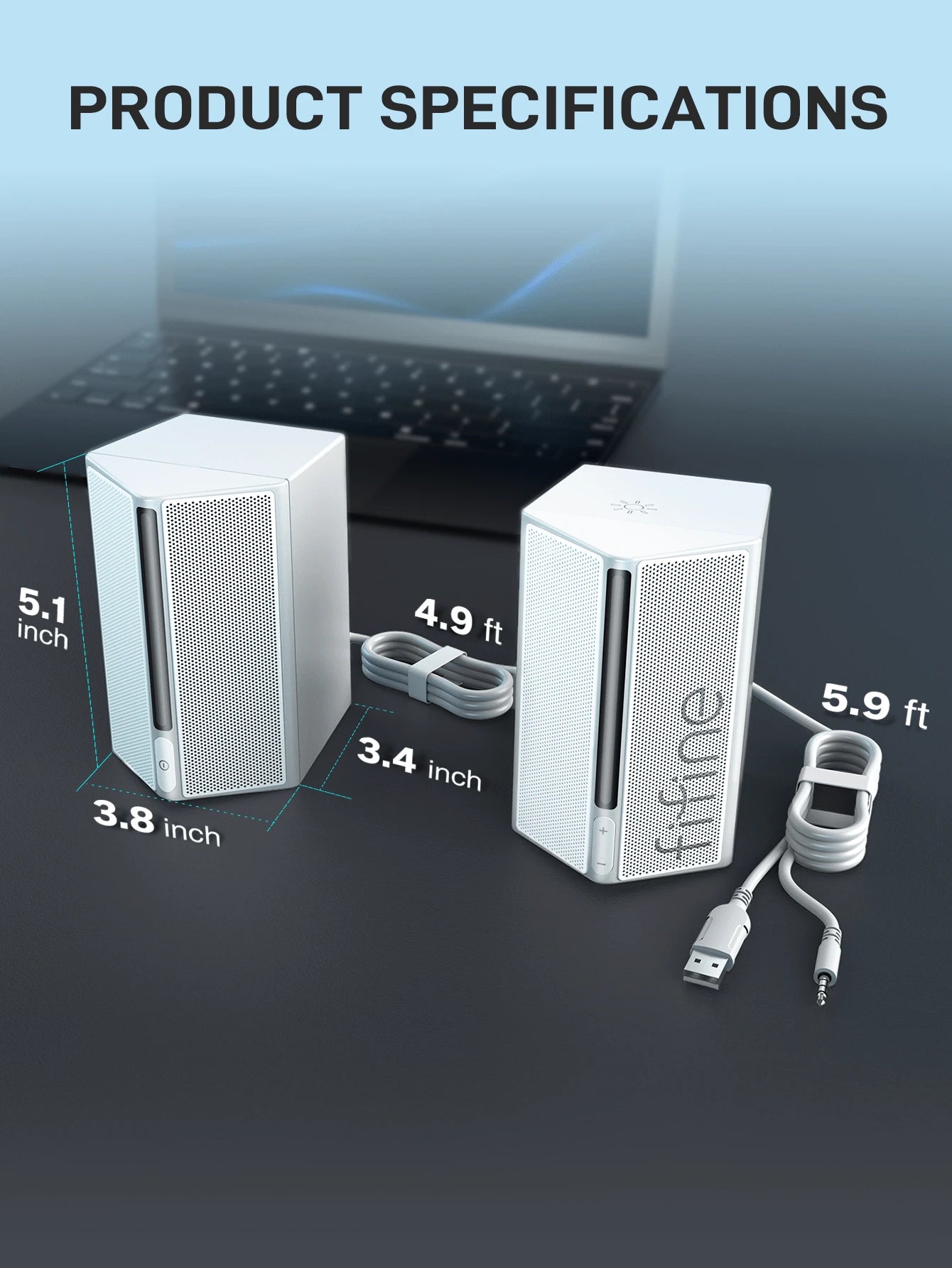 FIFINE Computer Speakers, Desktop PC Speakers with Volume Control, RGB Gaming Loudspeakers Wired with 3.5mm Aux Audio Cable for Laptop Monitor Phone Tablet-AmpliGame A20  مكبر صوت