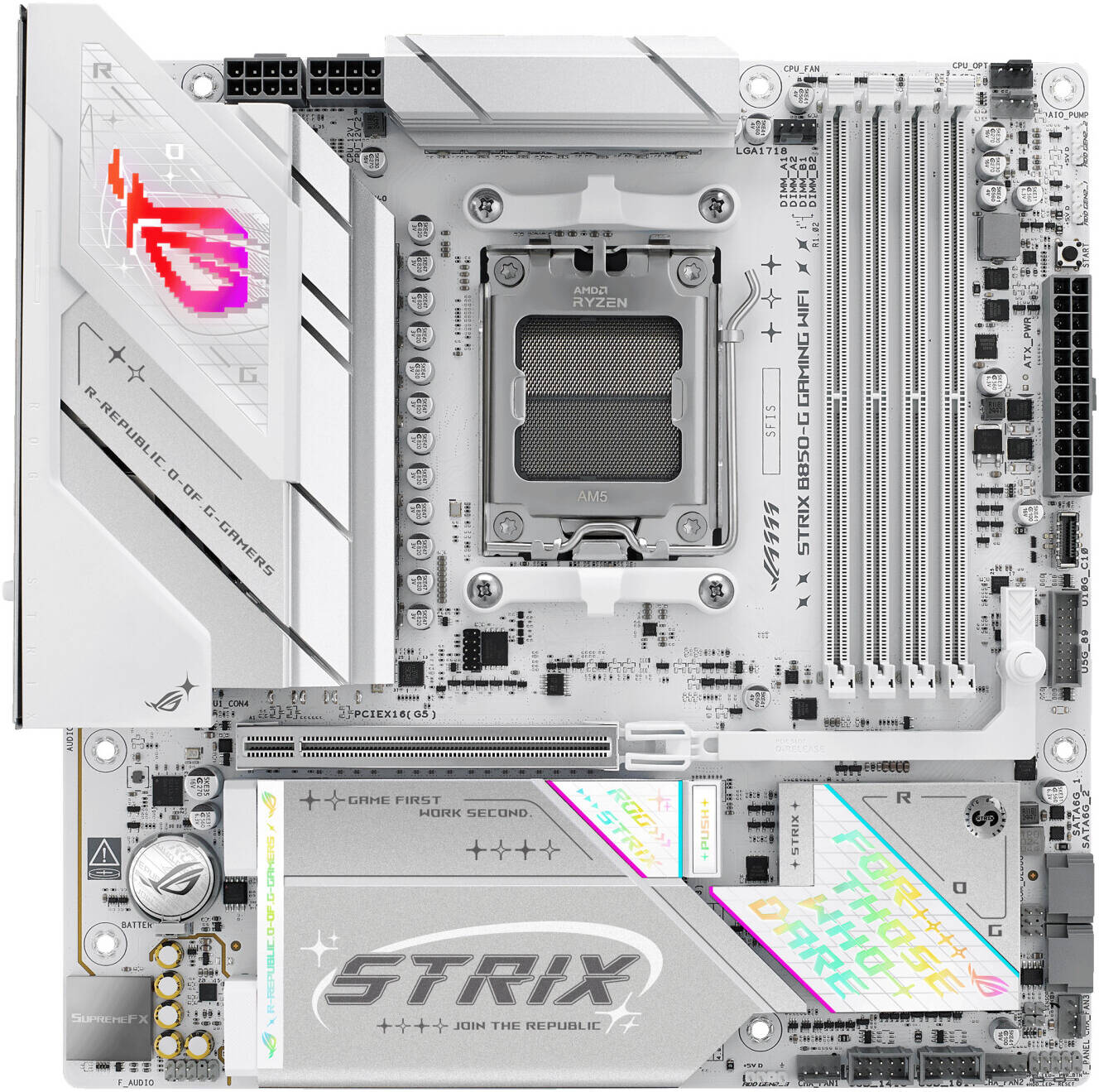 ASUS ROG STRIX B850-G GAMING WIFI AM5 Micro-ATX Motherboard, AMD B850 Chipset - لوحه الام