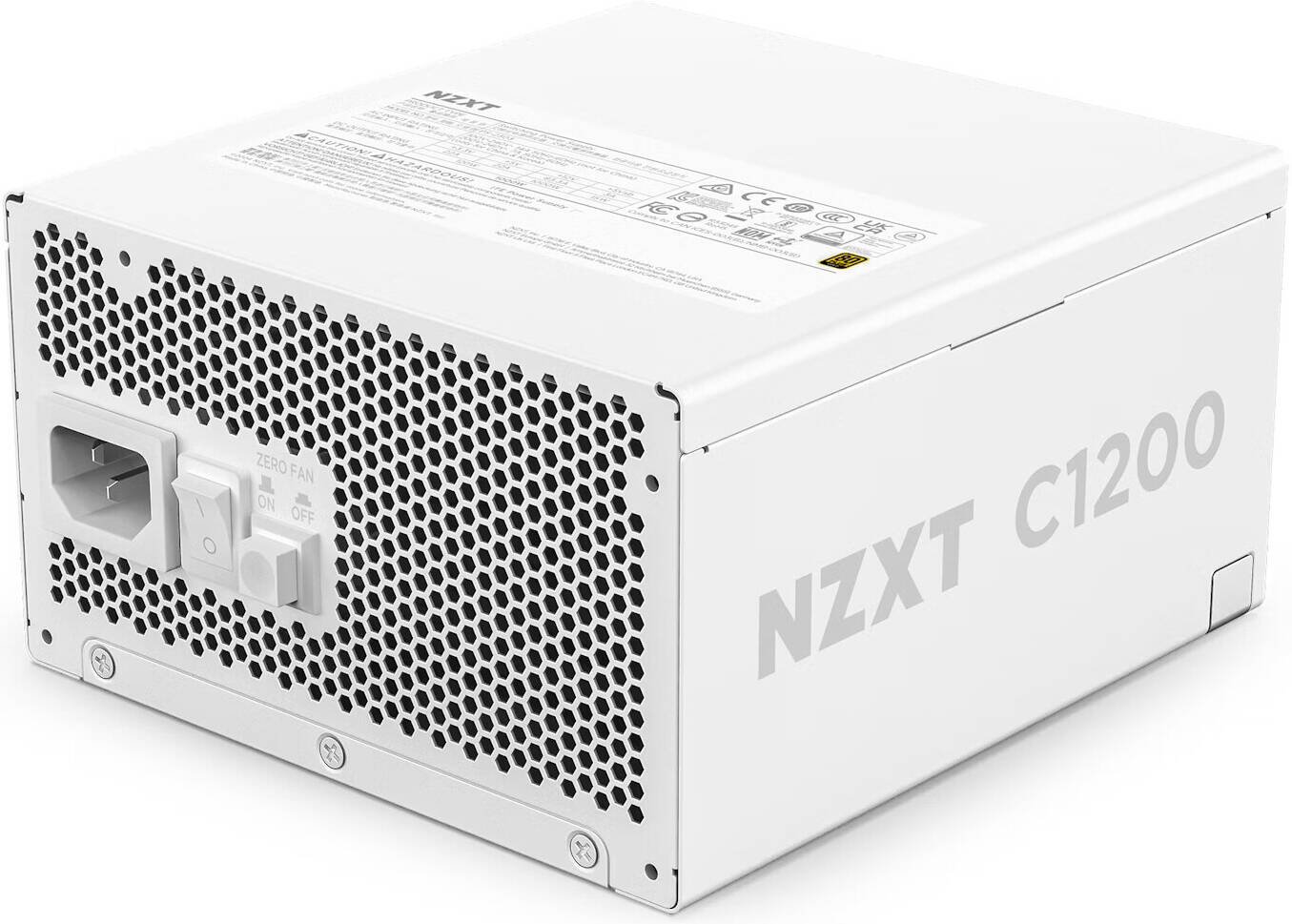 NZXT 3.1 ATX 1200W 80 Plus Gold Full Modular White PSU- مزود طاقة أبيض ممتاز