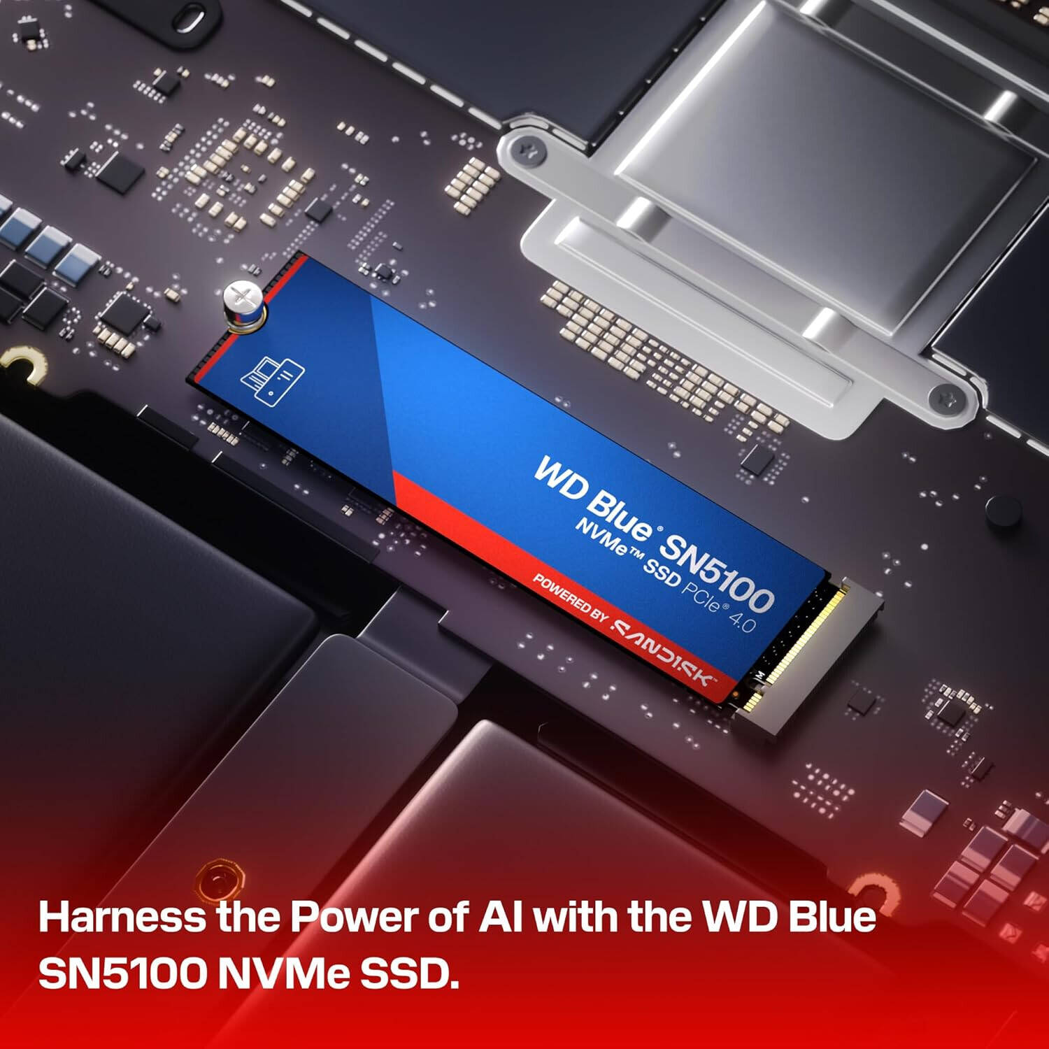 WD Blue SN5100 1TB NVMe SSD M.2 2280 PCIe Gen 4.0 Up to 7,100MB/s for PC/Laptops - مساحة تخزين