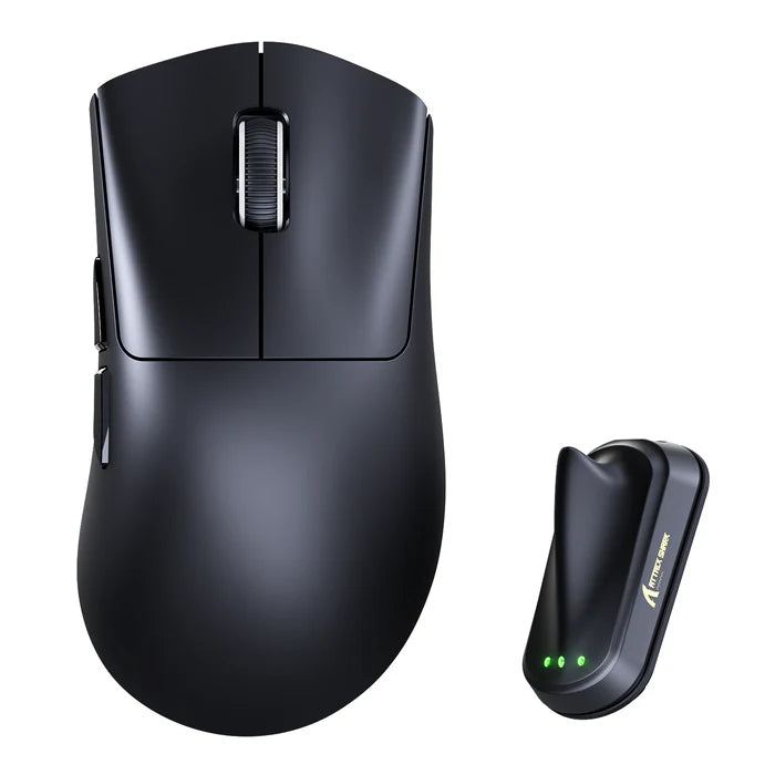Attack Shark V8 Wireless Gaming Mouse 8000Hz PAW3950MAX Sensor Nordic 54L15, Black - ماوس قيمنق وايرليس