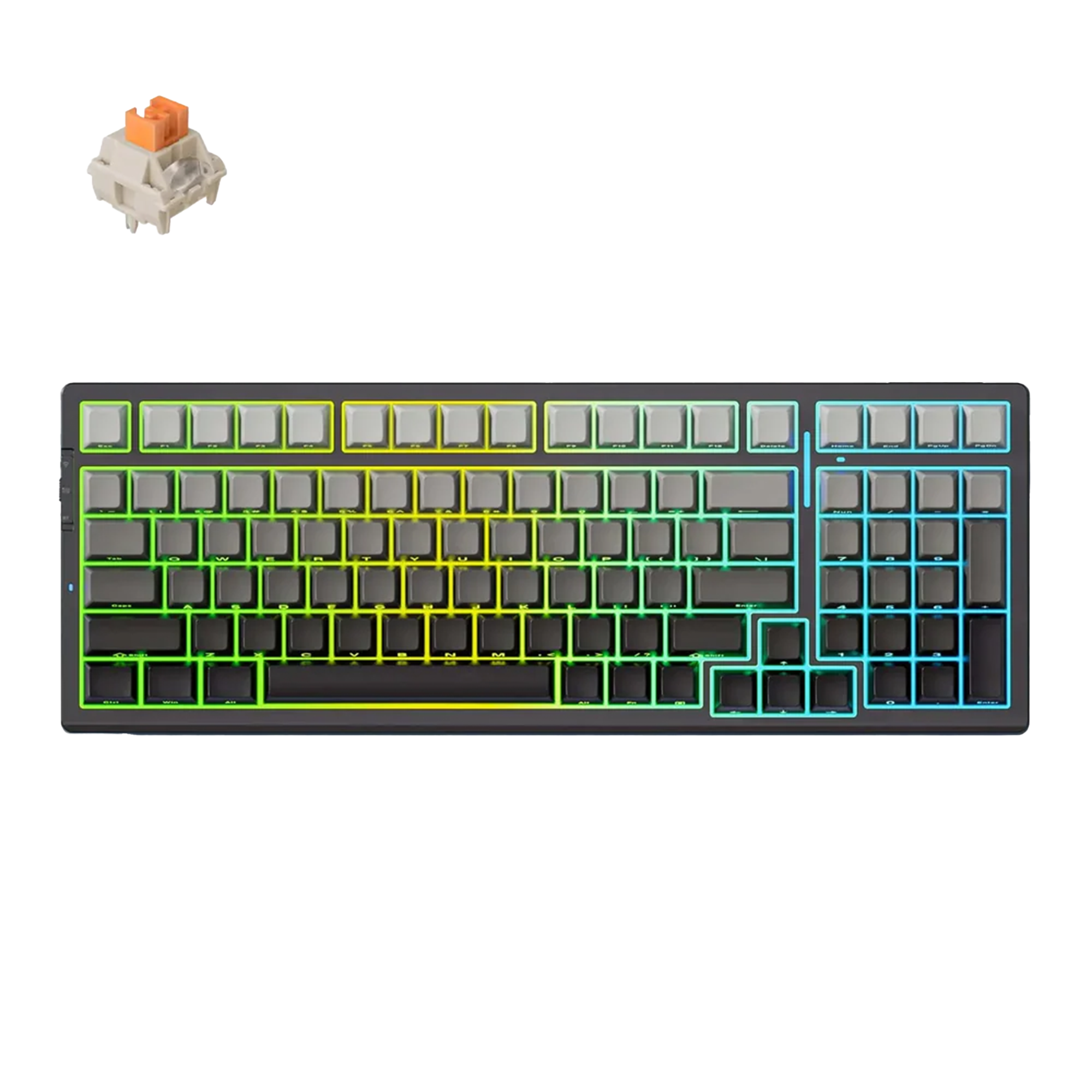 MCHOSE G98 Pro Black Flame Orange Switch Wireless Tri-Mode Custom Mechanical Gaming Keyboard - كيبورد ميكانيكي MCHOSE G98 Pro Black Flame Orange Switch Wireless Tri-Mode Custom Mechanical Gaming Keyboard - كيبورد ميكانيكي